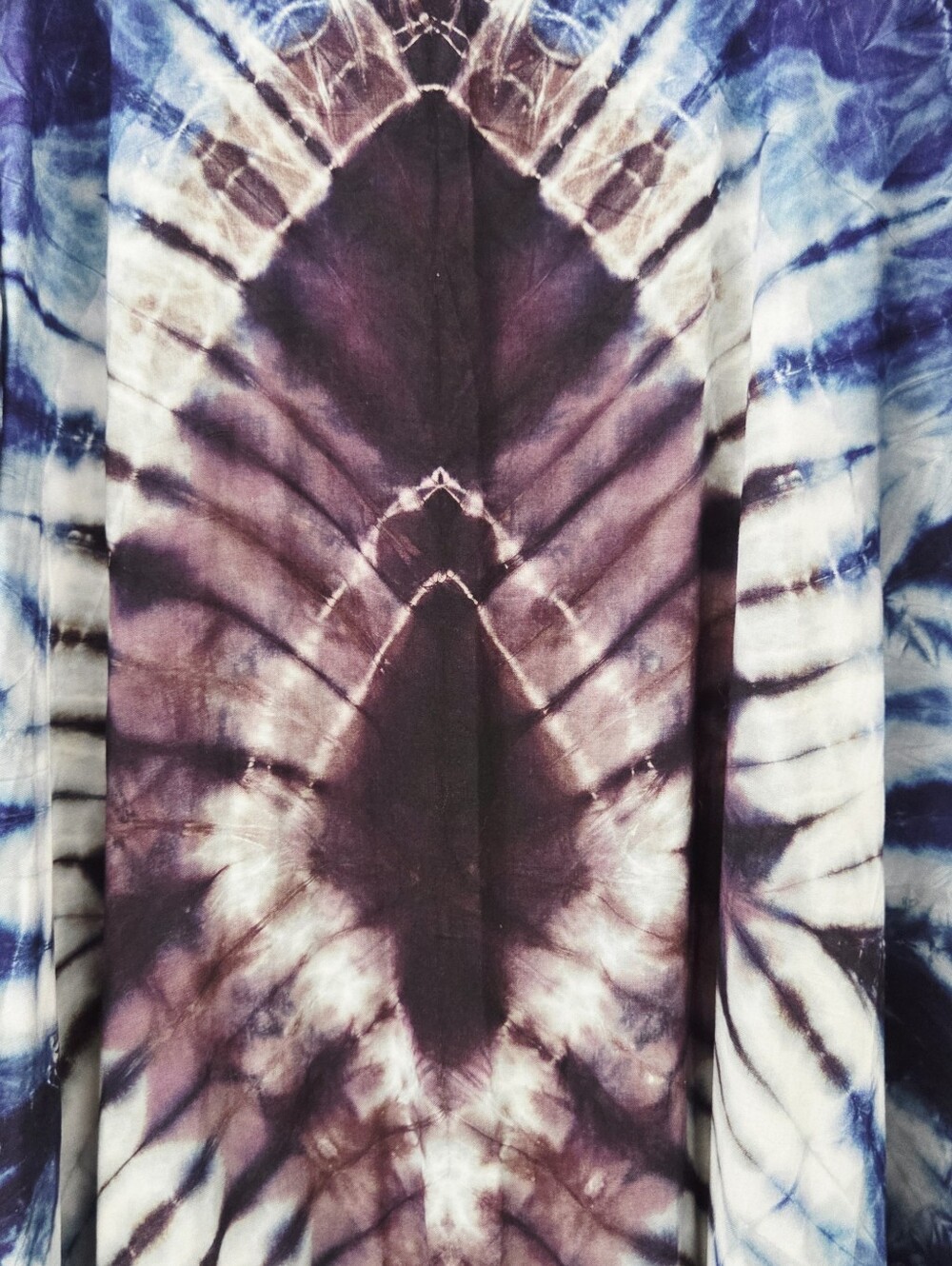 Blue and White Tie-Dye Maxi Dress Kaftan Osfm - Picture 5 of 8